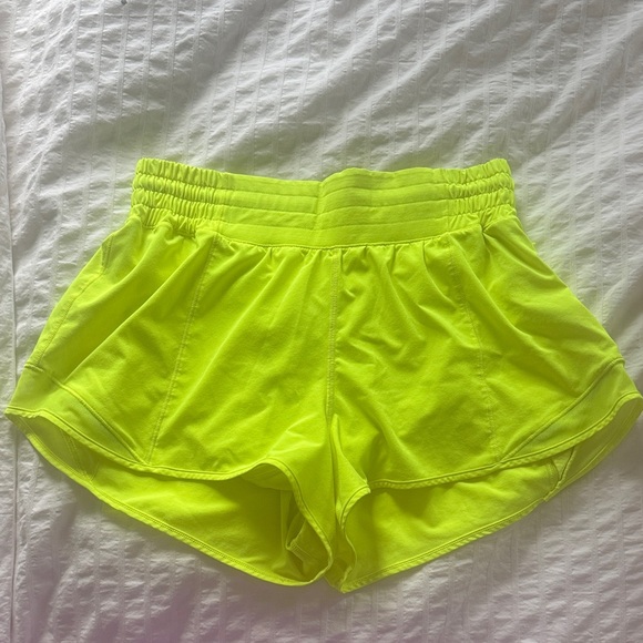 Lululemon Athletica Neon Green Women's Athletic Shorts - Picture 1 of 5